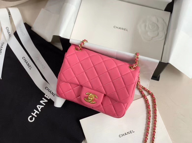 Chanel MINI Flap Bag Original Sheepskin Leather AS1786 rose