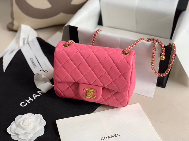 Chanel MINI Flap Bag Original Sheepskin Leather AS1786 rose