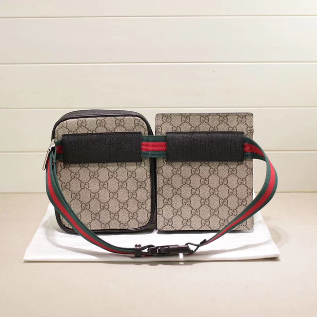 Gucci GG Supreme belt bag 450956 Beige&black