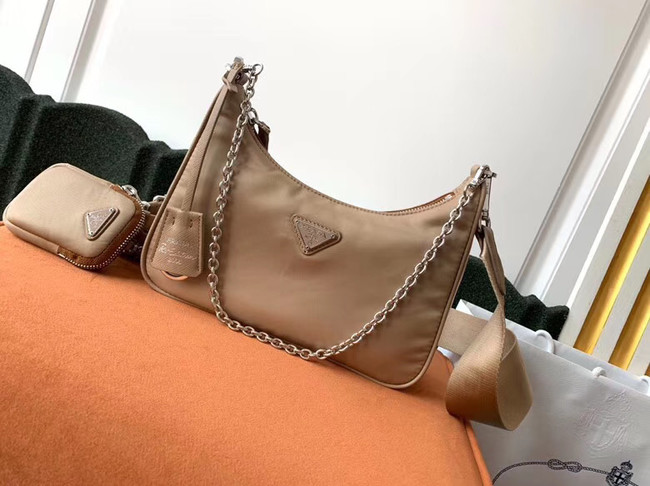 Prada Nylon Shoulder Bag 91277 apricot