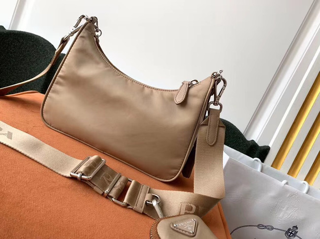 Prada Re-Edition 2005 nylon shoulder bag 1BH204 apricot