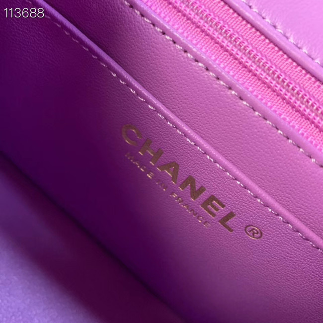 Chanel MINI Flap Bag Original Sheepskin Leather 1115 purple