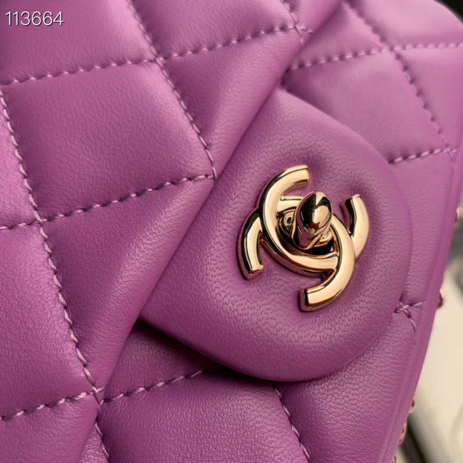 Chanel flap Imitation Pearls bag AS1436 Lavender