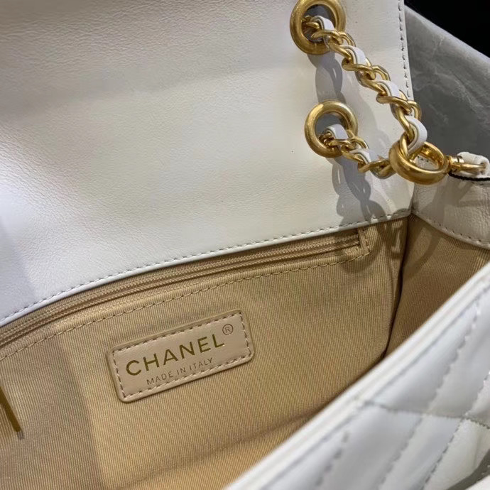 Chanel small Flap Bag Original Sheepskin Leather AS1490 white
