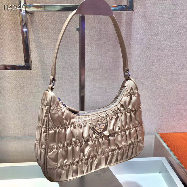 Prada Nylon and Saffiano leather mini bag 1NE204 apricot