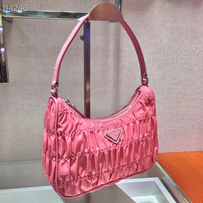 Prada Nylon and Saffiano leather mini bag 1NE204 pink