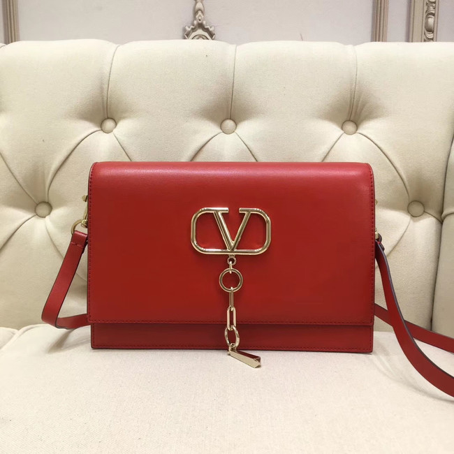 VALENTINO VLOCK Origianl leather shoulder bag 0909 red