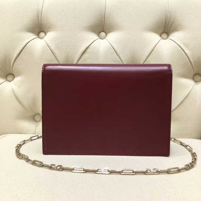 VALENTINO VLOCK Origianl leather shoulder bag 0910 Burgundy