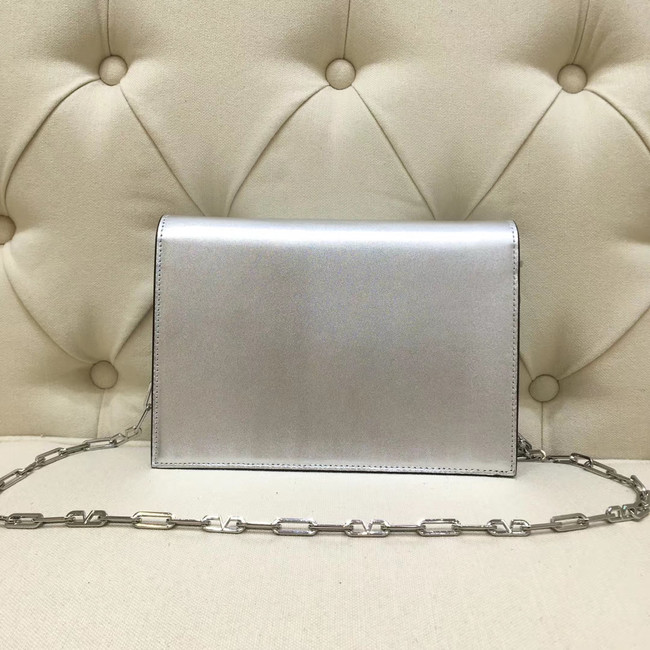 VALENTINO VLOCK Origianl leather shoulder bag 0910 silver