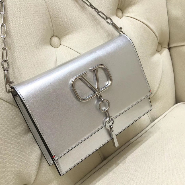 VALENTINO VLOCK Origianl leather shoulder bag 0910 silver