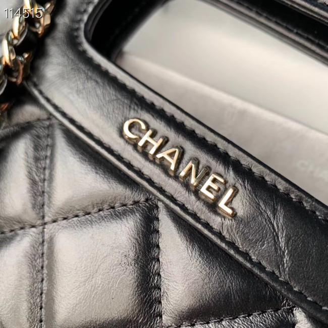 Chanel Original Soft Leather Bag & Gold-Tone Metal AS1431 black