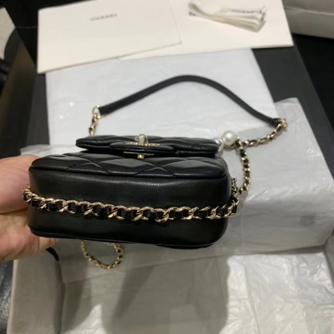 Chanel mini flap Imitation Pearls bag AS1345 black