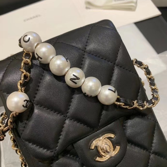 Chanel mini flap Imitation Pearls bag AS1345 black