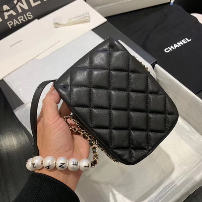 Chanel mini flap Imitation Pearls bag AS1345 black