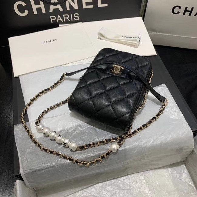 Chanel mini flap Imitation Pearls bag AS1345 black