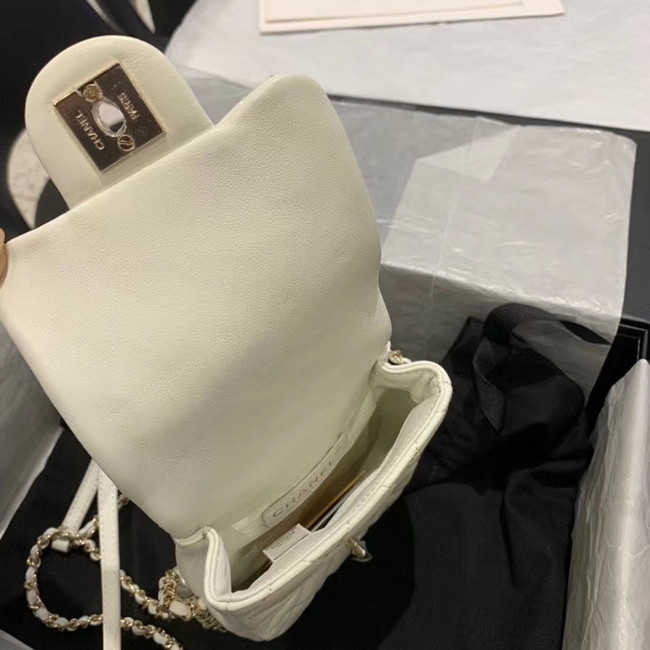 Chanel mini flap Imitation Pearls bag AS1345 white