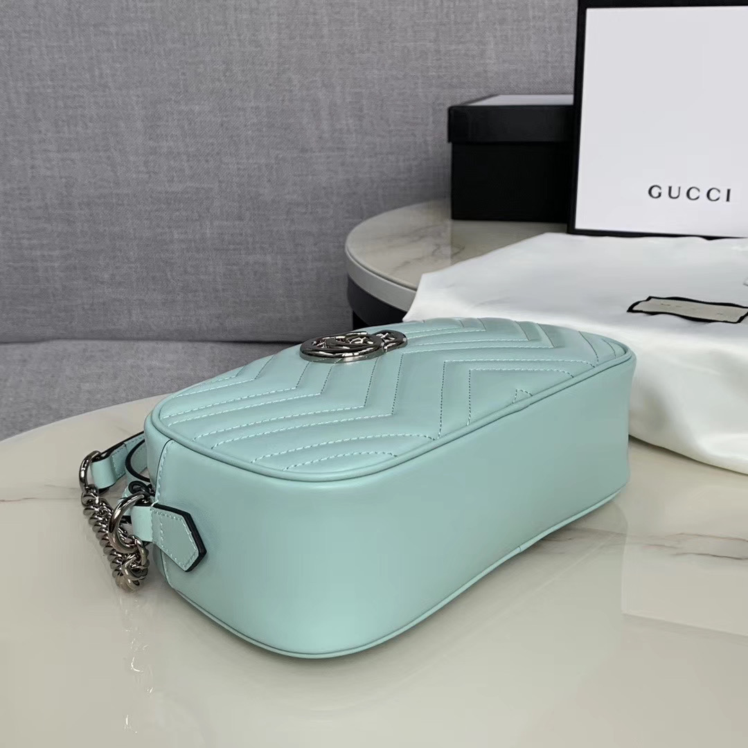 Gucci GG Marmont Matelasse Shoulder Bag 447632 Light green