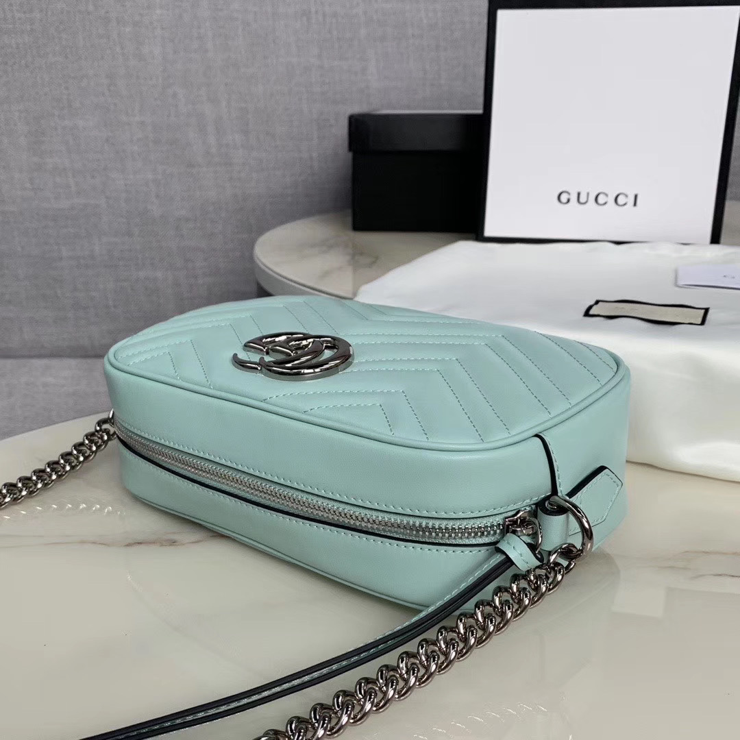 Gucci GG Marmont Matelasse Shoulder Bag 447632 Light green