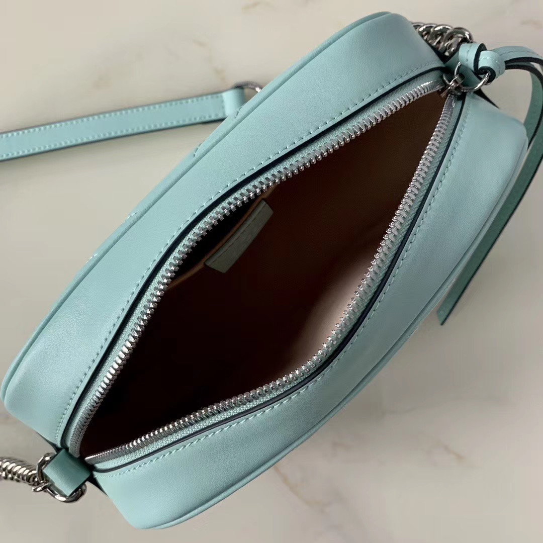 Gucci GG Marmont Matelasse Shoulder Bag 447632 Pastel blue