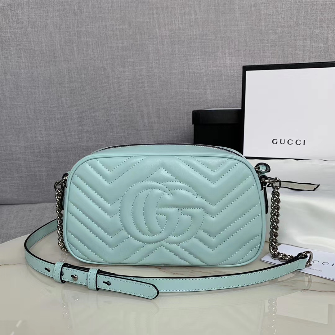 Gucci GG Marmont Matelasse Shoulder Bag 447632 Pastel blue