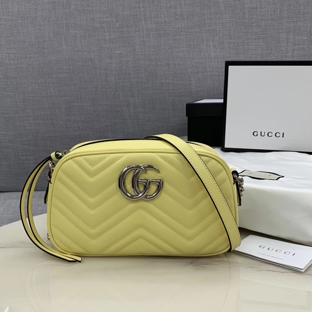 Gucci GG Marmont Matelasse Shoulder Bag 447632 yellow