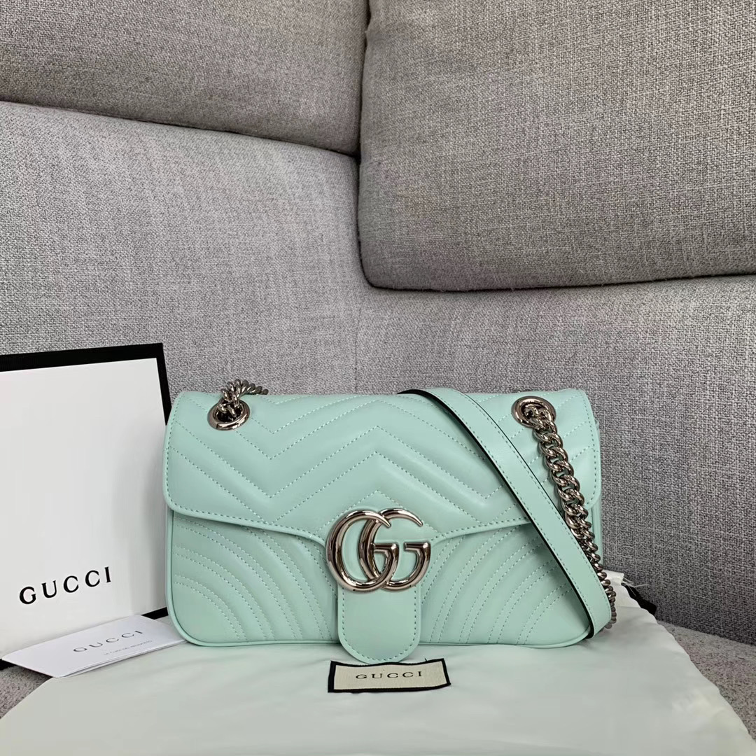 Gucci GG Marmont small shoulder bag 443497 Light green