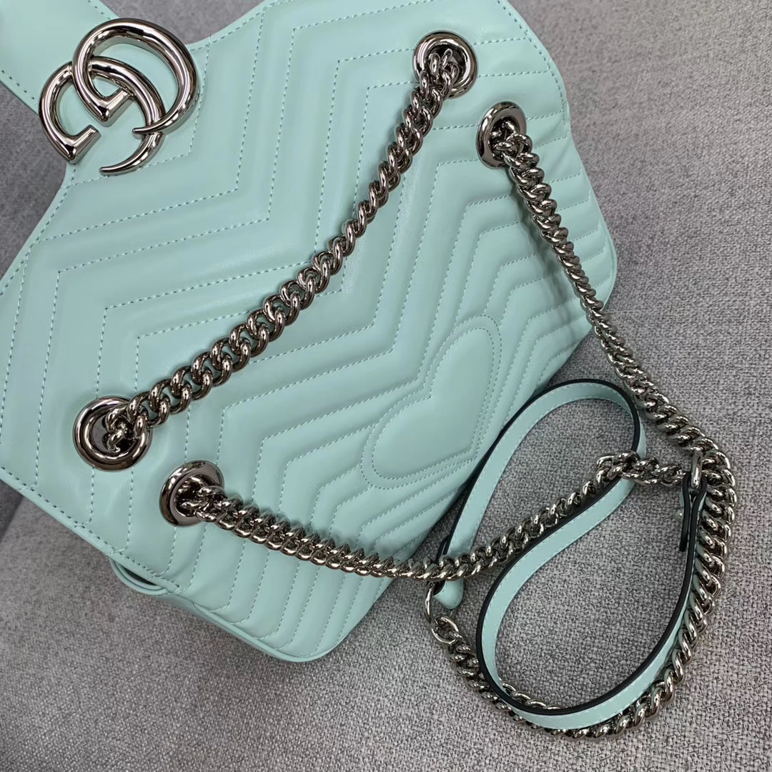 Gucci GG Marmont small shoulder bag 443497 Light green