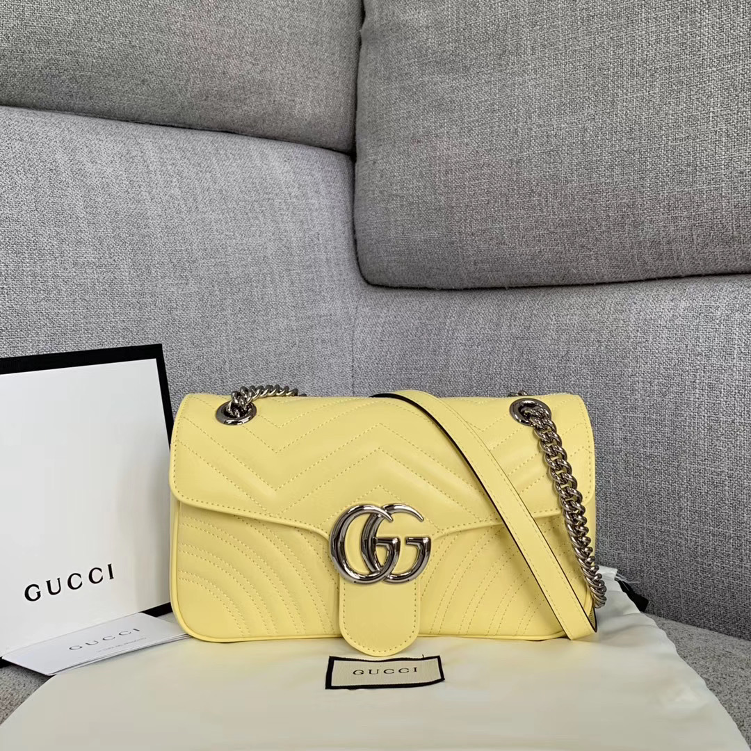 Gucci GG Marmont small shoulder bag 443497 yellow