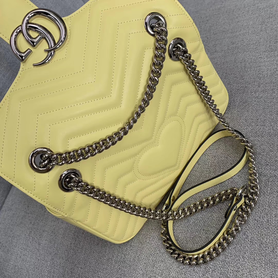 Gucci GG Marmont small shoulder bag 443497 yellow