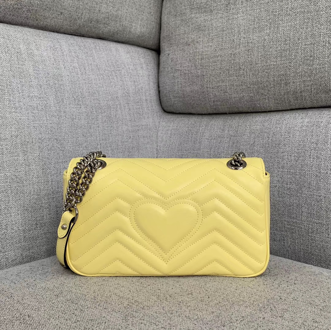 Gucci GG Marmont small shoulder bag 443497 yellow