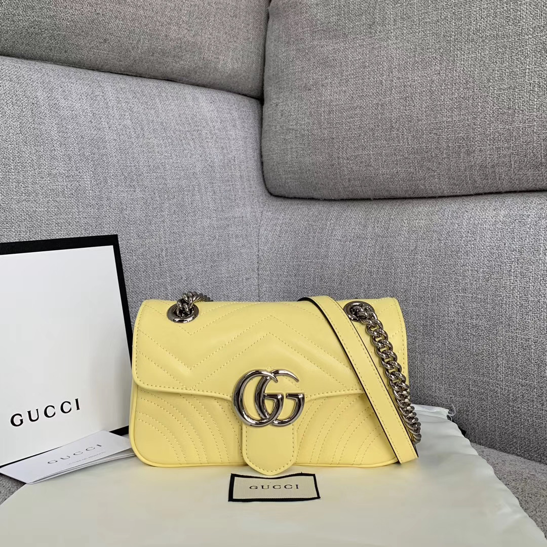 Gucci GG Marmont small shoulder bag 446744 yellow