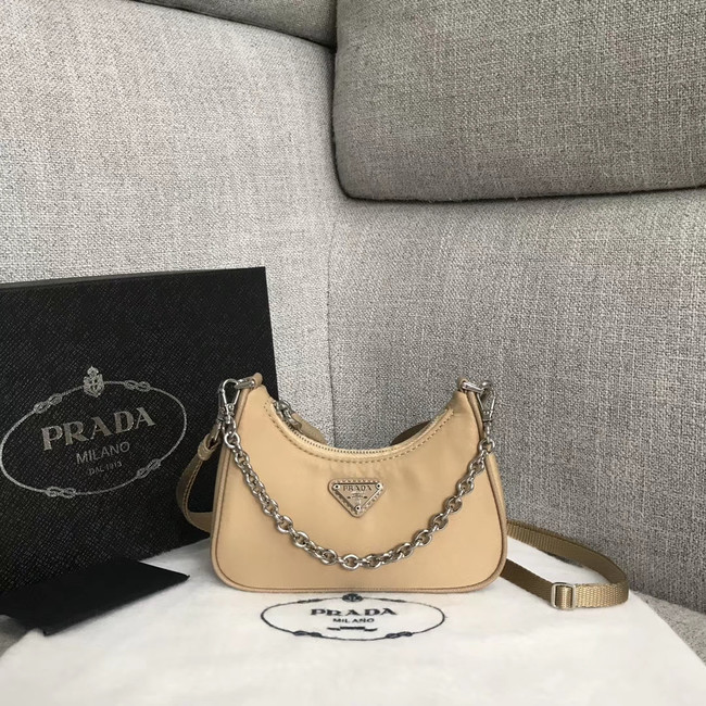 Prada Re-Edition 2005 nylon mini shoulder bag 1BH203 apricot