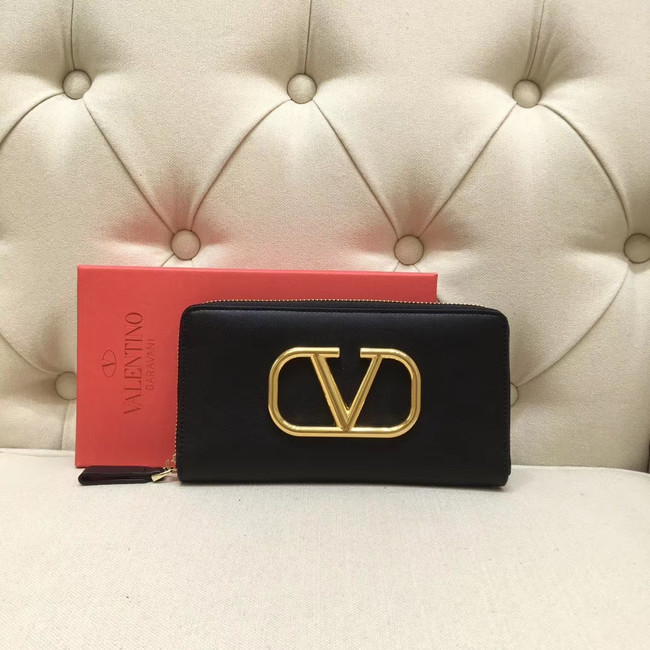 VALENTINO Origianl leather Zipped Wallet VG0088 Black