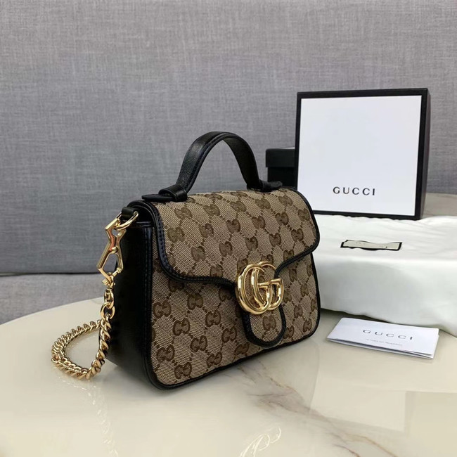 Gucci GG Supreme canvas Mini Top Handle Bag 583571 Black