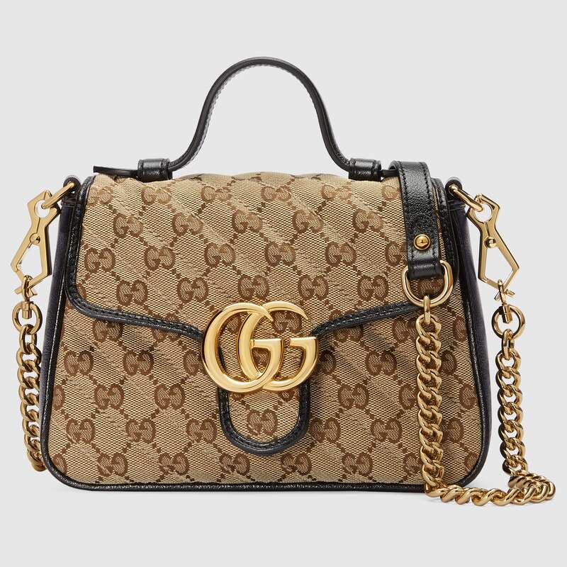 Gucci GG Supreme canvas Mini Top Handle Bag 583571 Black