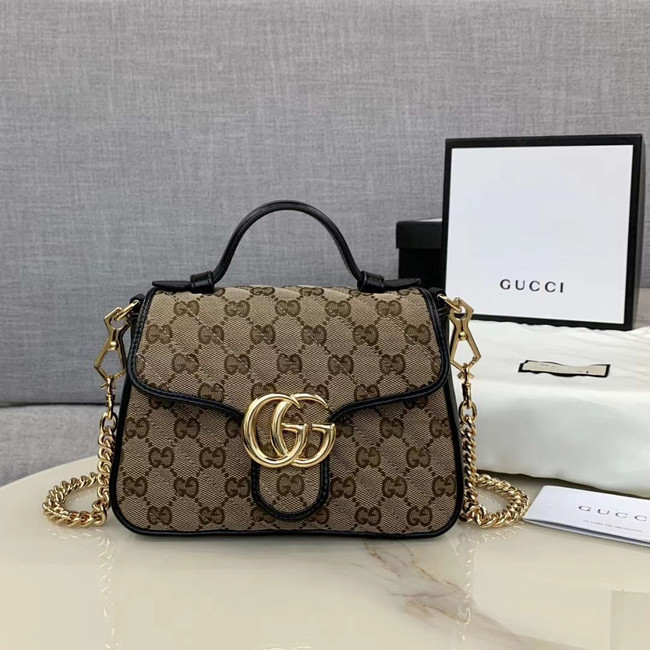 Gucci GG Supreme canvas Mini Top Handle Bag 583571 Black