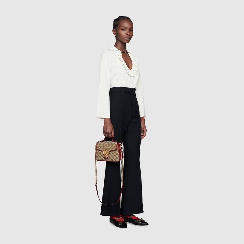 Gucci GG Supreme canvas Mini Top Handle Bag 583571 red