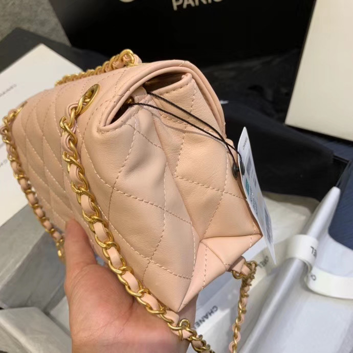 Chanel small Flap Bag Original Sheepskin Leather AS1490 light pink