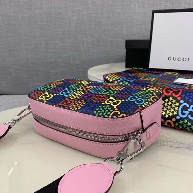 Gucci GG Psychedelic Canvas Messenger Bag 574886 pink