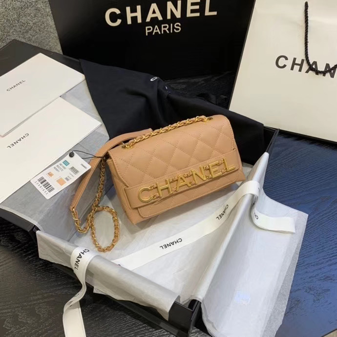Chanel small Flap Bag Original Sheepskin Leather AS1490 apricot