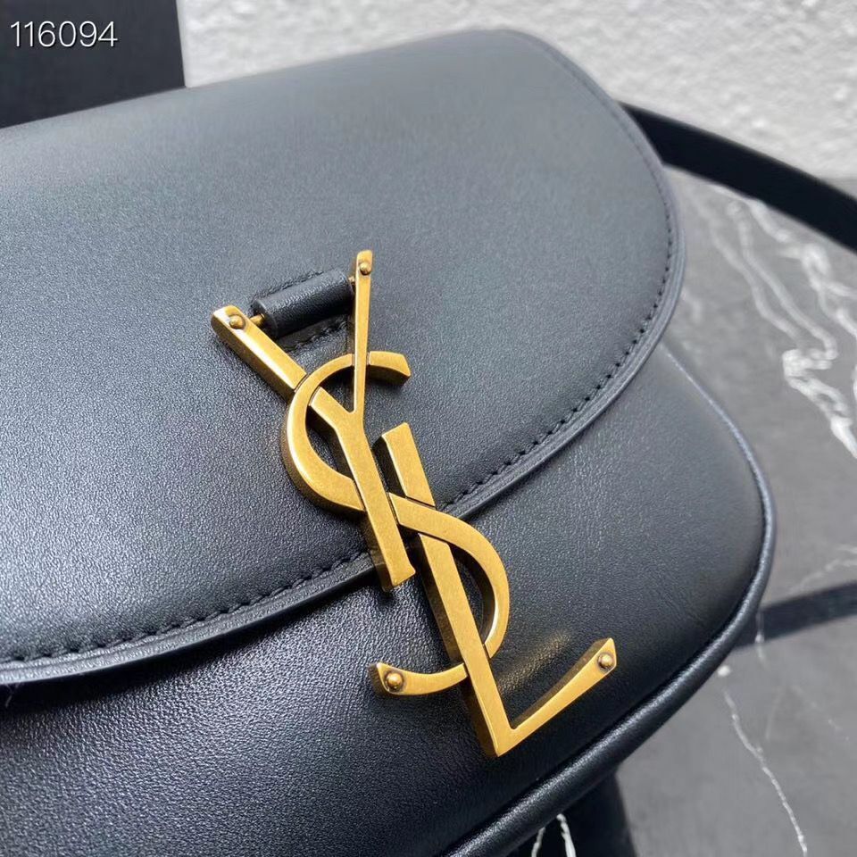 Yves Saint Laurent Calfskin Leather Shoulder Bag 619740 Black