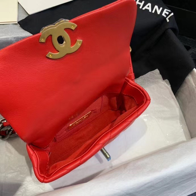 Chanel 19 Bodypack Sheepskin Leather AS1163 red