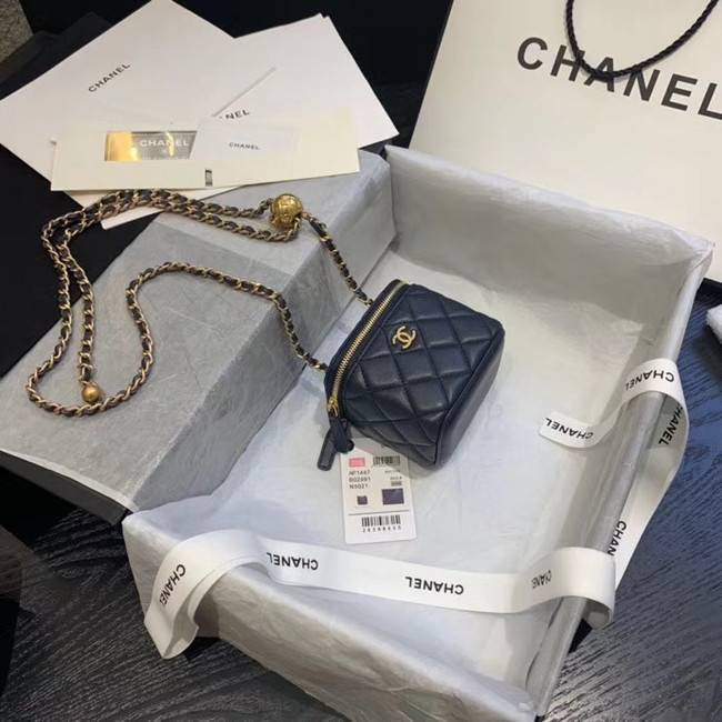 Chanel Original Small classic chain box handbag AP1447 dark blue