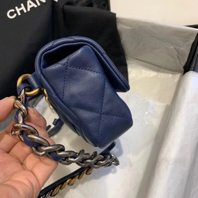 Chanel 19 Bodypack Sheepskin Leather AS1163 dark blue