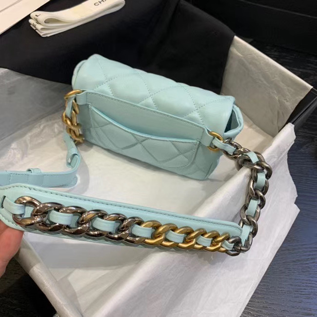 Chanel 19 Bodypack Sheepskin Leather AS1163 sky blue