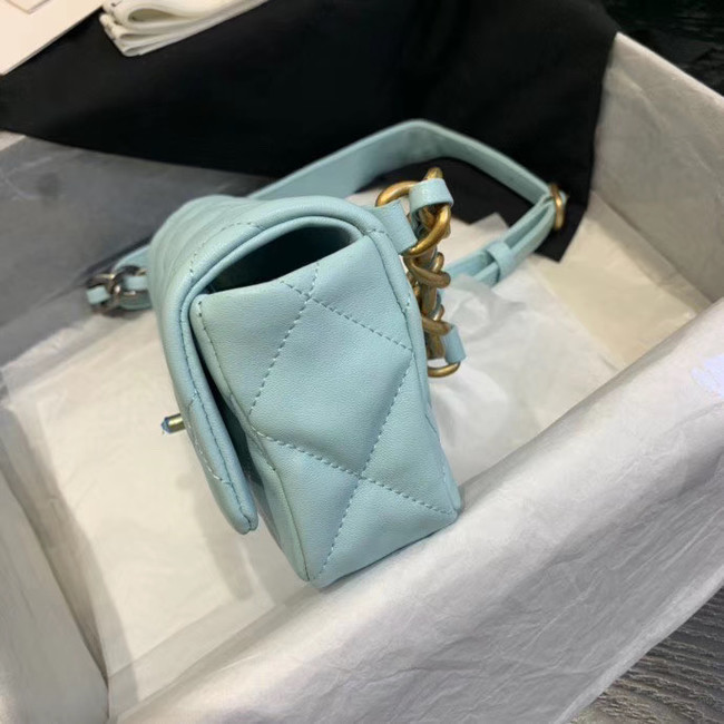 Chanel 19 Bodypack Sheepskin Leather AS1163 sky blue