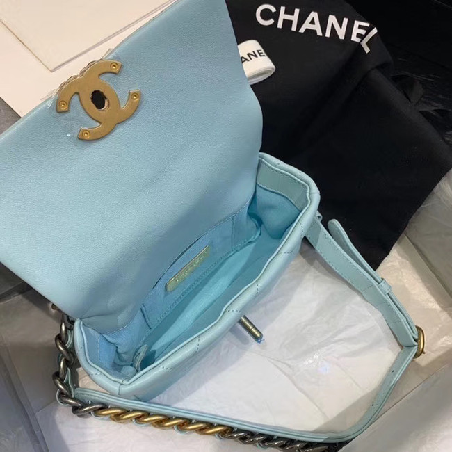 Chanel 19 Bodypack Sheepskin Leather AS1163 sky blue