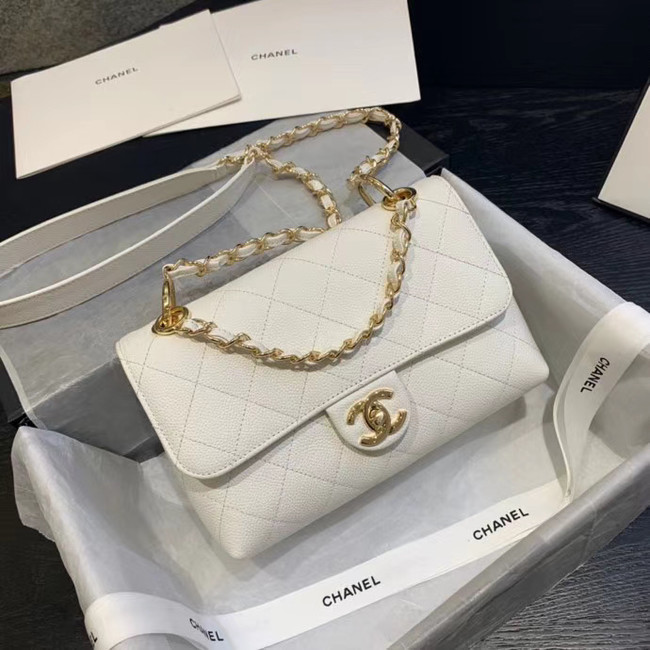 Chanel Original Soft Leather Small flap bag  AS1459 white