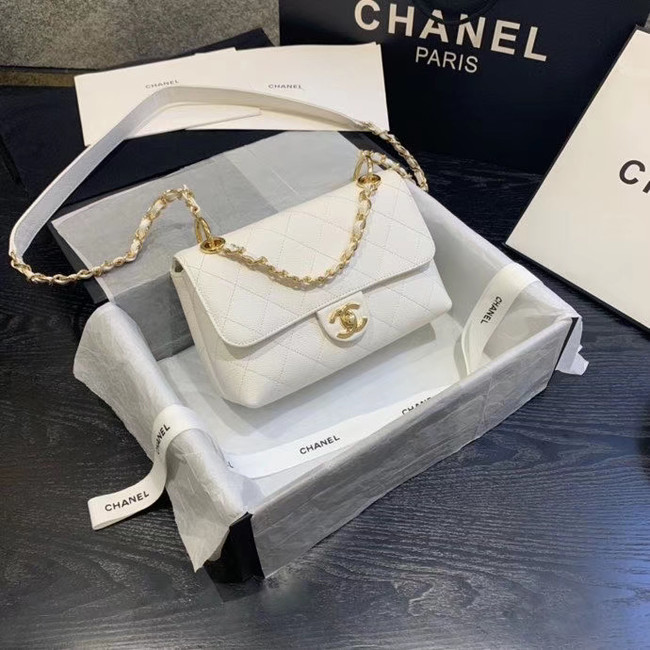 Chanel Original Soft Leather Small flap bag  AS1459 white