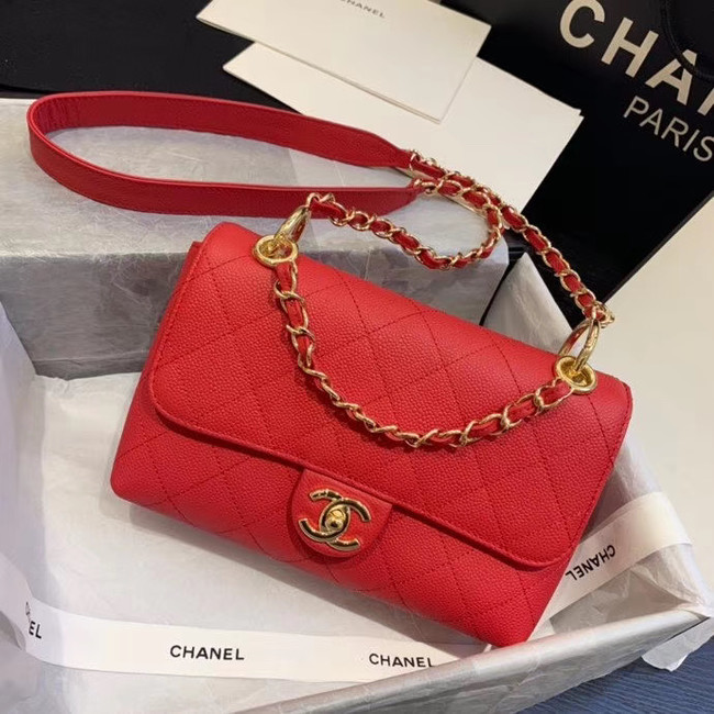 Chanel Original Soft Leather Small flap bag AS1459 red